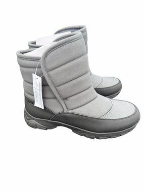 Lands End Expedition Men’s Waterproof Insulated Slip On Winter Boots Gray NWOB 9
